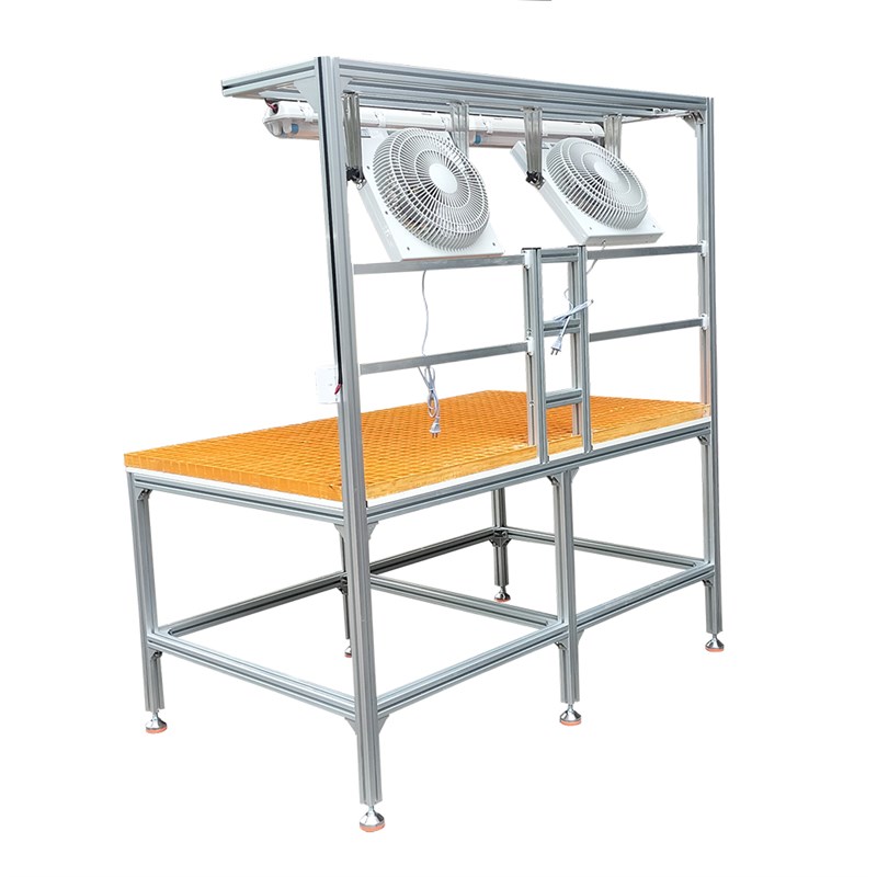 长沙铝方管4040铝型材黄色玻璃钢台面工作台订制机架鱼缸架铝合金