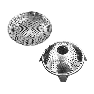 304不锈钢折叠小蒸笼携带蒸架蒸盘子家用蒸锅伸缩蒸馒头清蒸鱼包