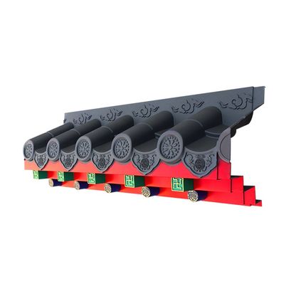 梦古彩绘中号特厚免架子瓦青出于蓝树脂仿古中式一体精美装饰屋檐