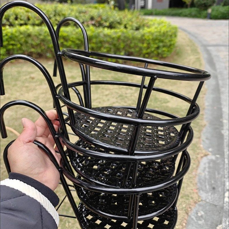 花架阳台悬挂式铁艺花篮栏杆护栏窗台绿萝吊兰花盆架家用置物挂架