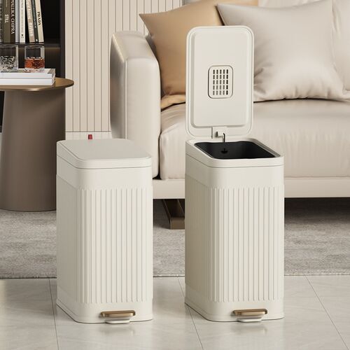 香薰垃圾桶家用2023新款不锈钢带盖客厅轻奢厕所卫生间夹缝脚踏式