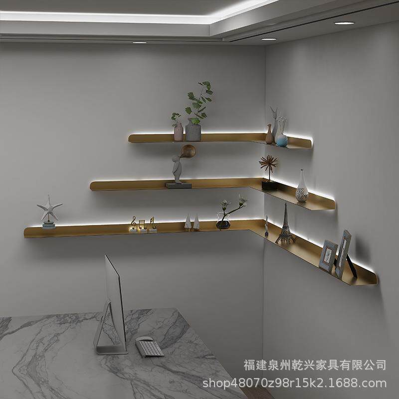 客厅发光置物架北欧简约墙角铁艺金属加工件/五金加工