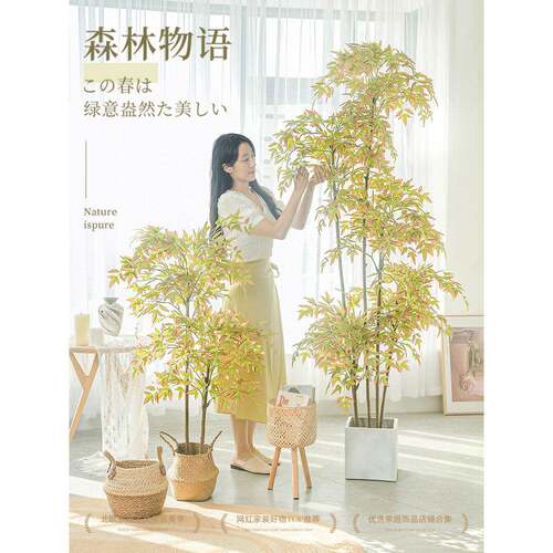 仿真绿植南天竹假植物盆栽仿生绿植客厅装饰摆件高端轻奢仿真花