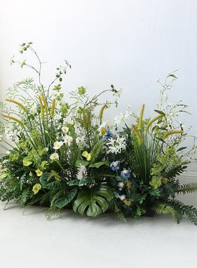 直销爆款仿真绿植造景室内布置装饰假花丛狗尾巴样板房角落景观