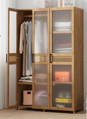 衣柜家用简易卧室衣柜实木出租房小户型简易经济型儿童宿舍大衣橱