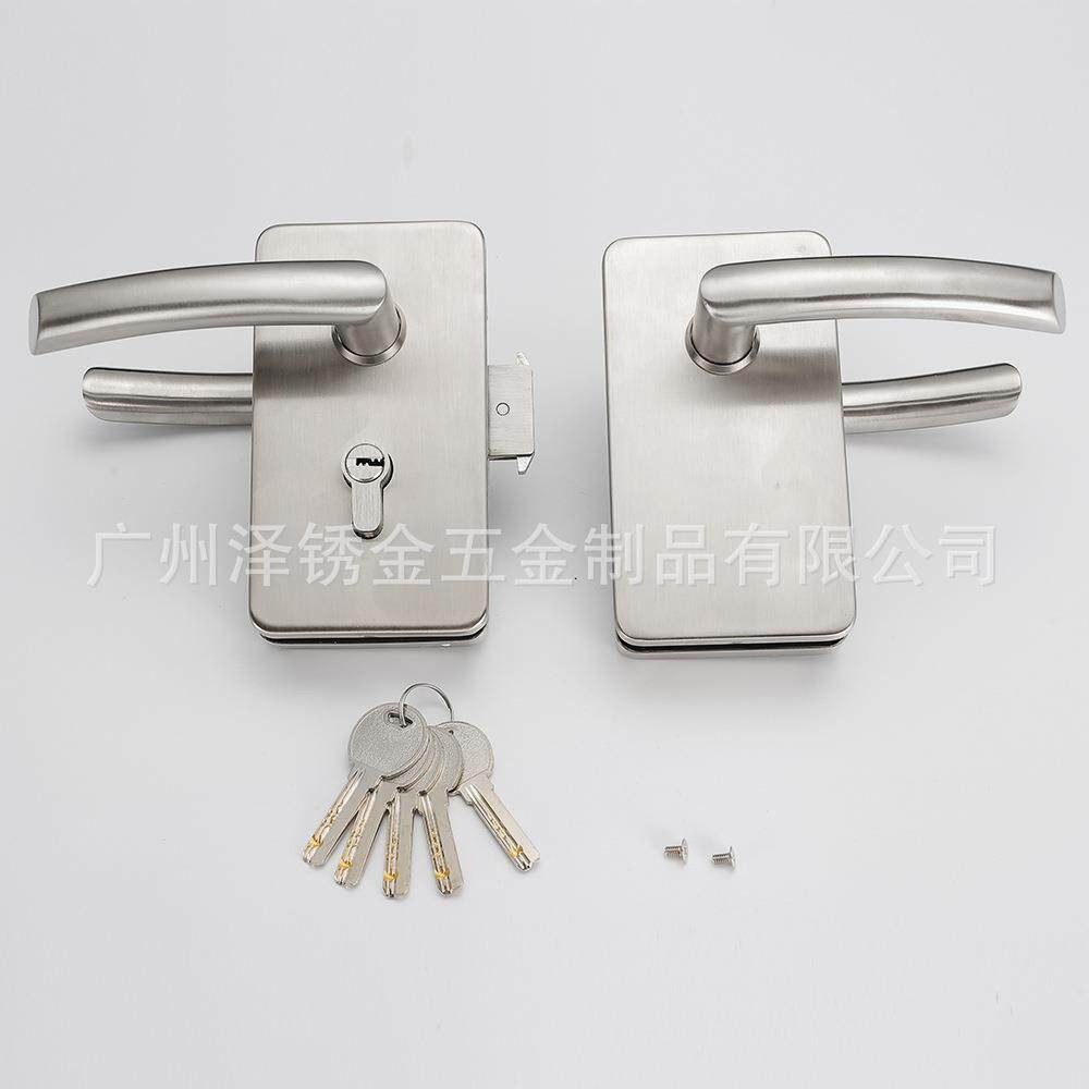 供应不锈钢执手锁玻璃门锁拉手锁玻璃推拉门锁办公室隔断锁