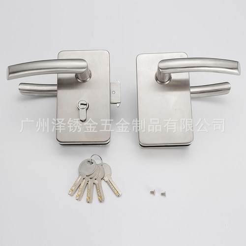 供应不锈钢执手锁玻璃门锁拉手锁玻璃推拉门锁办公室隔断锁