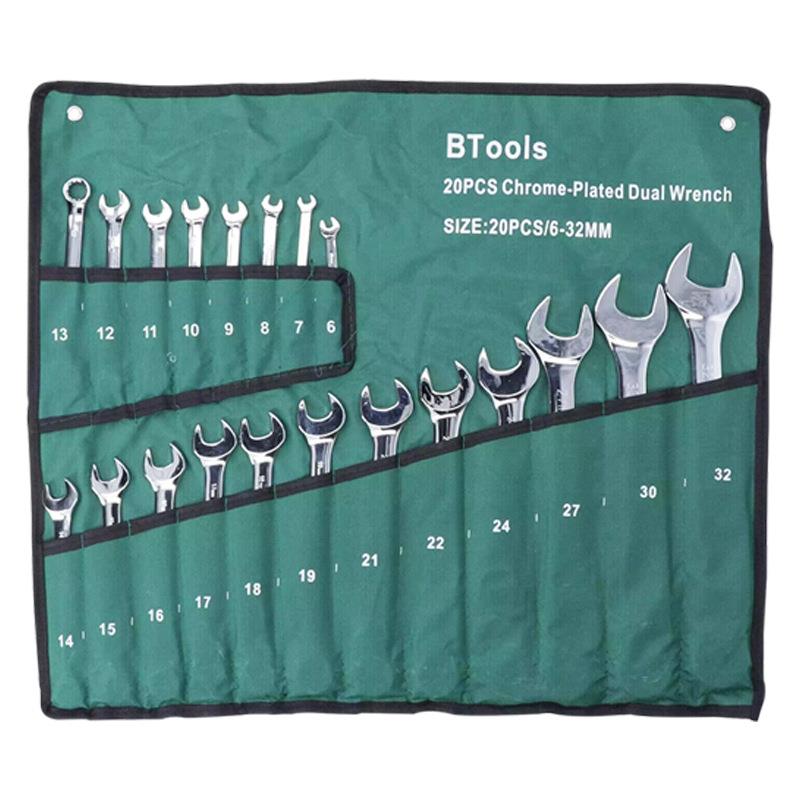 金属虎工具棘轮扳手梅花开口呆头扳手帆布包扳手套装棘轮两用扳手