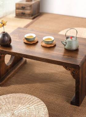 飘窗桌榻榻米桌日式实木小桌子茶几阳台桌窗台小桌炕桌家用