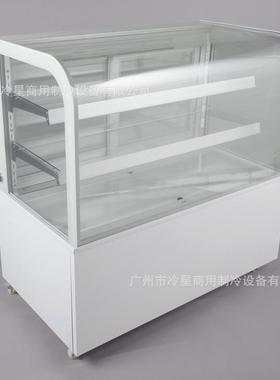 白色蛋糕展示柜水果冷藏保鲜柜商用甜品110V60HZ弧形风冷立式柜