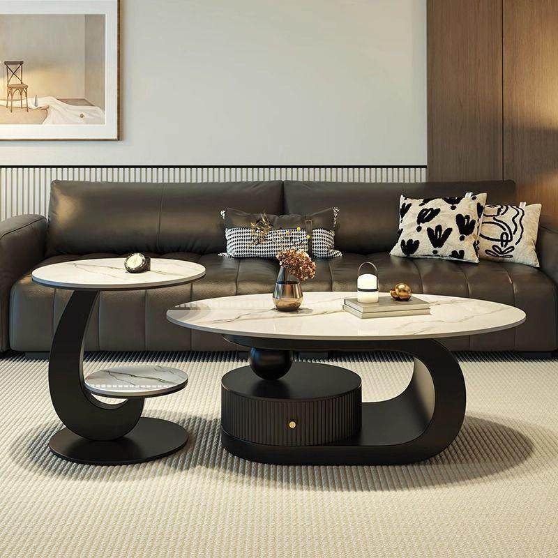 新款意式椭圆形岩板茶几现代简约客厅家用轻奢高级小户型网红组合,3C数码配件,其它配件,淘宝优惠券,粉丝福利购,淘宝优惠卷