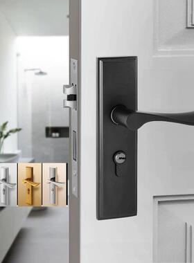 房门锁具通用门锁黑色室内卧室木门卫生间厕所把手静音家用执手锁