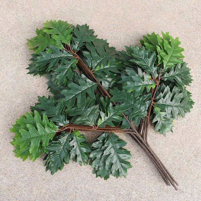 仿真樟树叶过胶塑料樟树枝绿色植物樟树叶子假树枝装饰造景仿真树