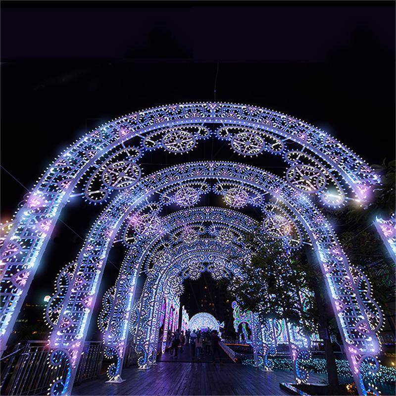 灯光节防水灯饰节日活动道具街道亮化工程装饰拱门灯夜景灯光秀
