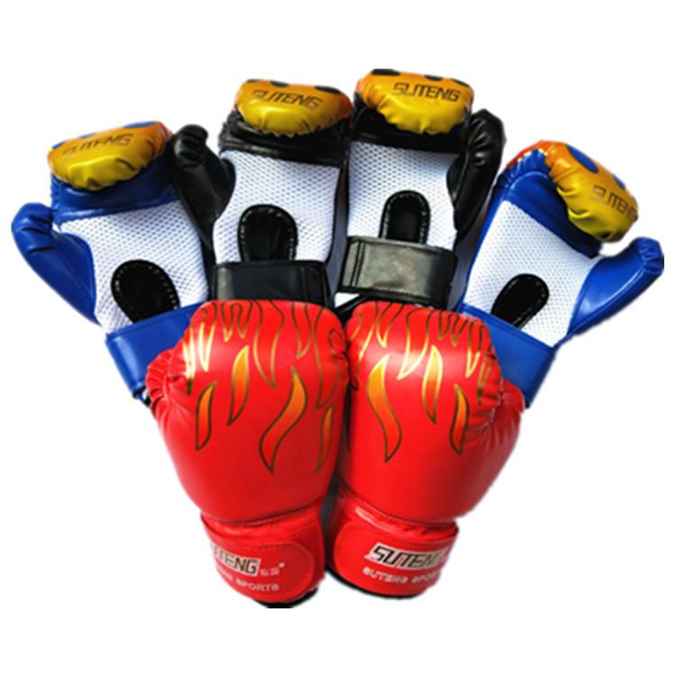 速腾火焰儿童网心手套 散打搏击小孩打沙袋拳套 海绵发泡成型内胆