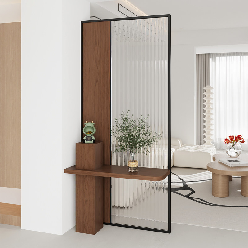 全友家居入户正对门隔断屏风中式客厅玄关柜家用卧室长虹玻璃简约