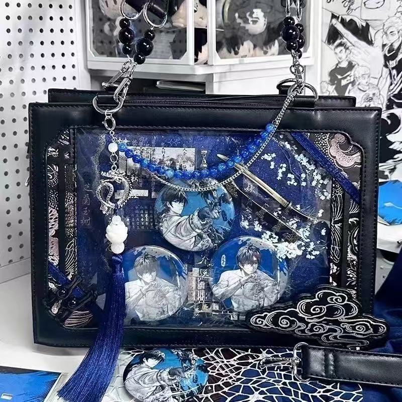 原创国风痛包飞龙在天古风新中式托特包手提单肩斜挎痛包谷美