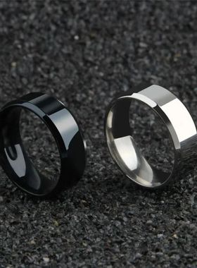 Charm Jewelry Ring for Men Women Stainless Steel Black Rings