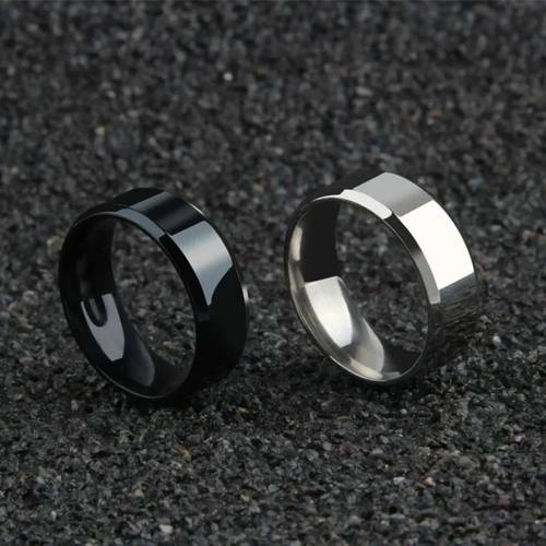 Charm Jewelry Ring for Men Women Stainless Steel Black Rings
