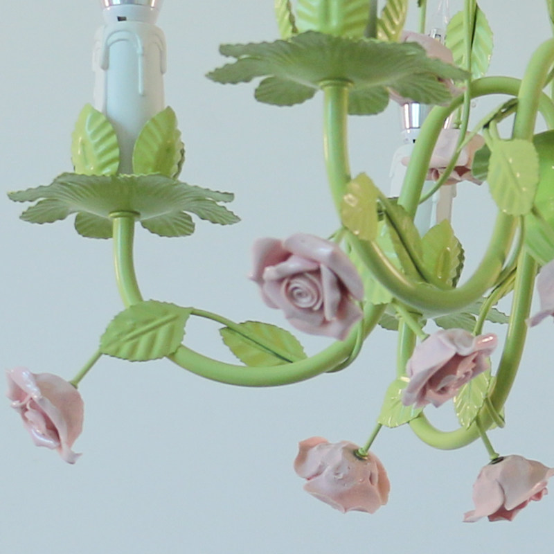 简约田园风格温馨卧室灯具餐厅吊灯书房灯铁艺花草个性花朵枝型灯