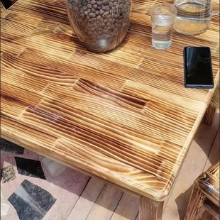 实木小方桌家用矮桌吃饭四方桌子复古烧烤打牌桌阳台木头桌正方形