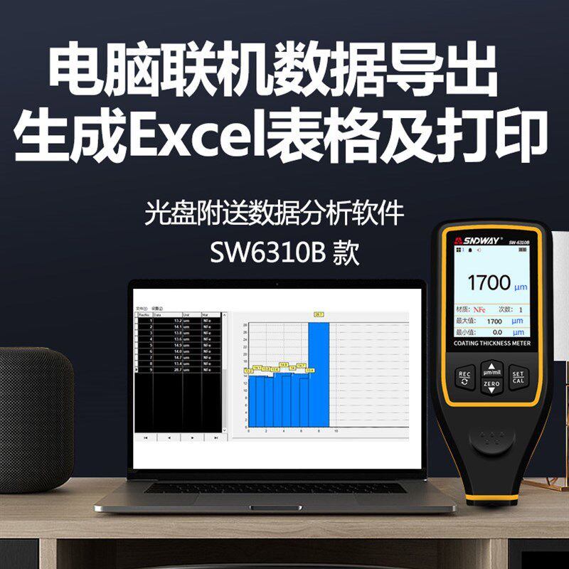 深达威SW6310A涂层测厚仪漆膜仪0.1um镀锌层检测仪漆面厚度检测仪