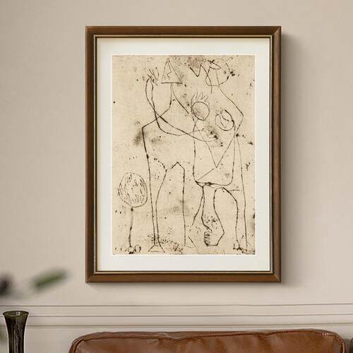 《相拥》高级感法式中古风抽象艺术装饰画南洋复古客厅书房挂画