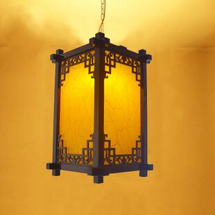 中式仿古吊灯山庄火锅店走廊过道灯笼广告户外防水装饰木艺灯笼灯