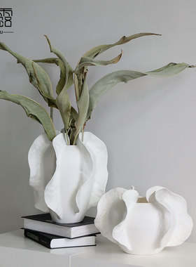 现代极简设计感陶瓷花瓶高级感摆件样板房间茶几餐桌软装工艺礼品