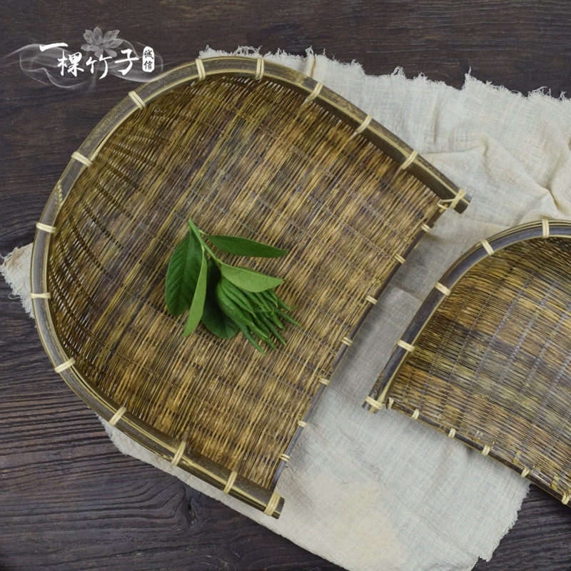 中式手工竹编果盘紫竹筛茶点盘小簸箕农家用筲箕收纳筐洗菜小果篮,特色手工艺,竹编/竹雕,淘宝优惠券,粉丝福利购,淘宝优惠卷
