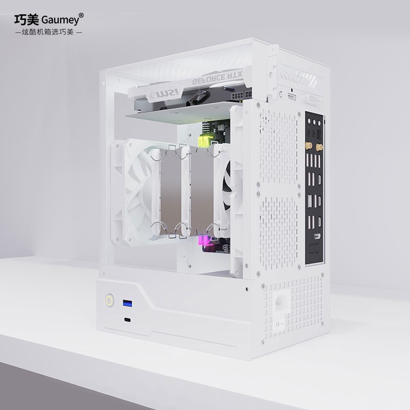 【月蚀】itx机箱迷你机箱侧透便携式直插Eitx机箱台式 非Rider R2