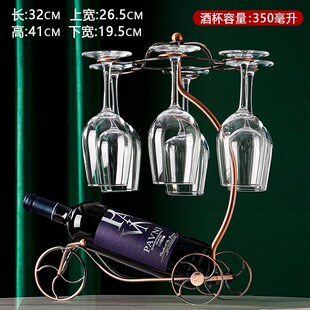 红酒杯套装 家用水晶玻璃创意高脚杯轻奢高档红酒杯子醒酒器一体架