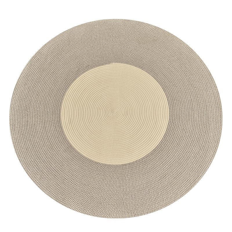 日式简约编织棉线l地垫卧室圆形棉麻地毯客厅手工沙发垫茶几垫耐