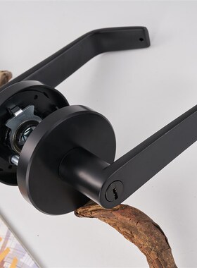 304不锈钢锁通用三o杆式执手锁替换球形锁黑色房门锁家用单舌金色