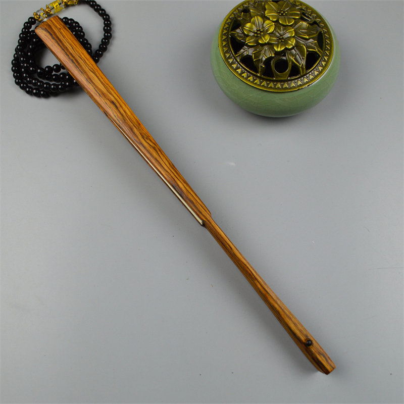 收藏品文玩折扇苏州老艺人制作9.5寸印尼沉香木扇W骨工艺扇油性足