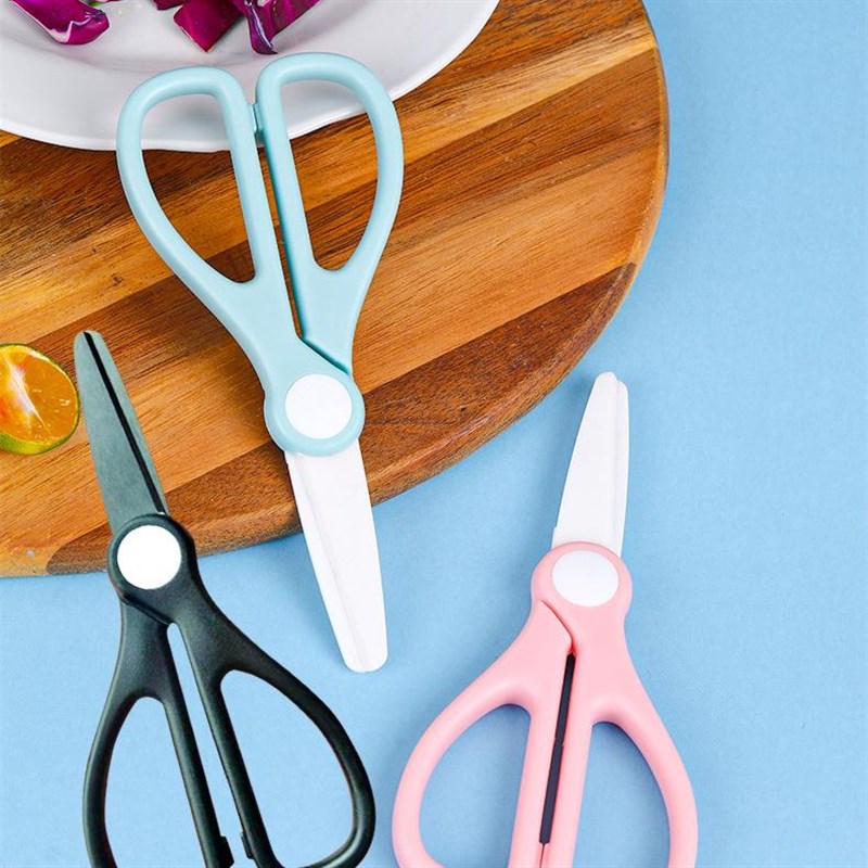 婴幼儿辅食陶g瓷剪刀办公手工剪刀家用便携食物剪刀纱剪极耳线头