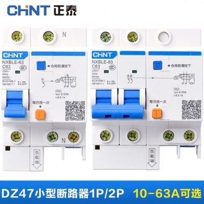 家用断路器1P2P63A 35A 40A20A16A 带漏电保护器空气开关漏保