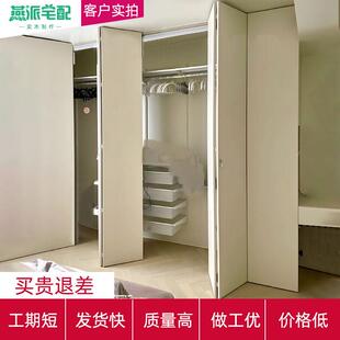 衣柜折叠门定制无轨道阳台简约储物间室内门小户型隔断折叠门衣柜