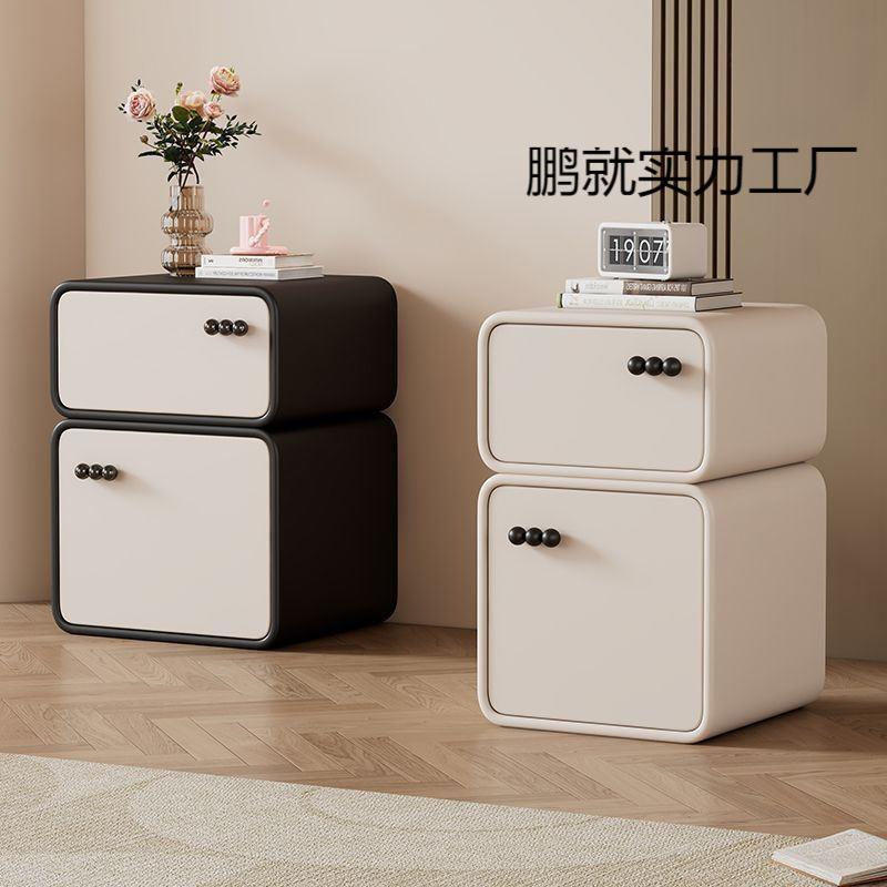 奶油风床头柜小型卧室家用简约现代新款整装实木超窄儿童房轻奢