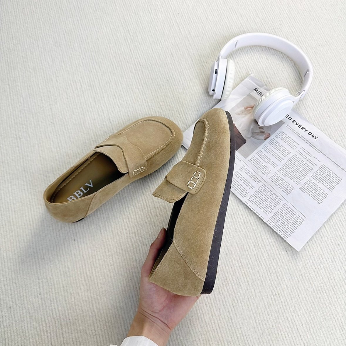 反绒皮勃肯鞋女平底一脚蹬乐福鞋英伦风休闲鞋舒适百搭浅棕色单鞋,女鞋,勃肯鞋/软木鞋,淘宝优惠券,粉丝福利购,淘宝优惠卷