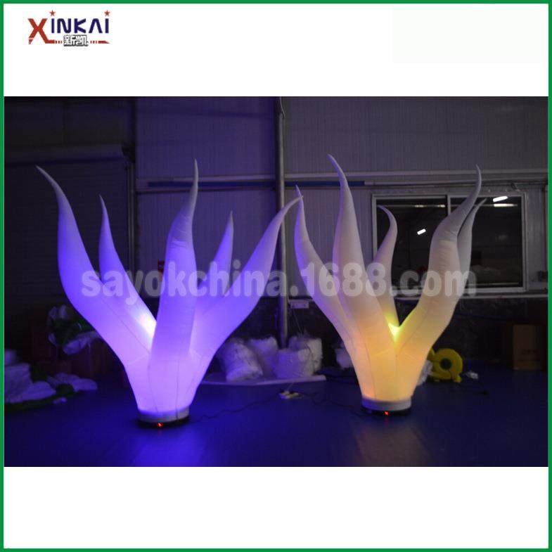 【新凯气模】充气灯光水草模型 公园海滨广场布景灯饰充气模型