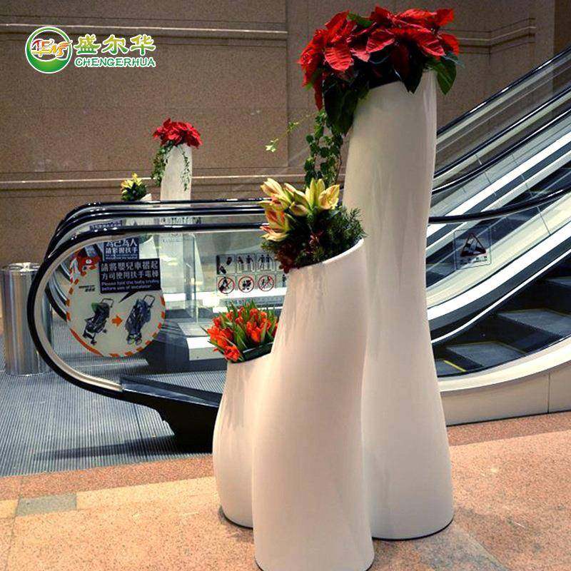 户外创意商场玻璃钢花瓶售楼处园林花盆花器花坛装饰花盆花缸
