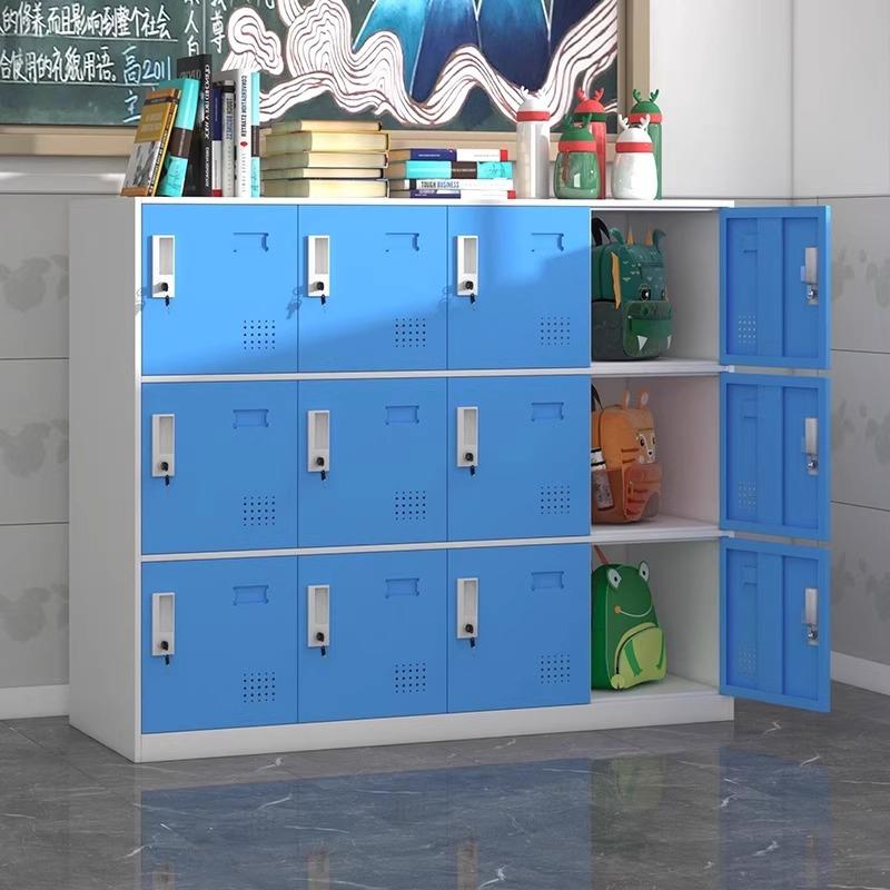 学生书包柜幼儿园教室钢制彩色储物柜铁皮收纳柜多门带锁存包柜