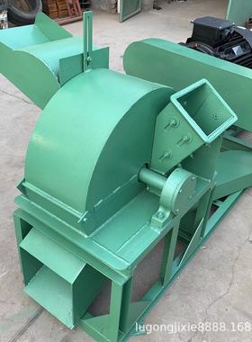 新款双口电动玉米芯木材粉碎机 可移动干湿两用木头枝条粉碎机