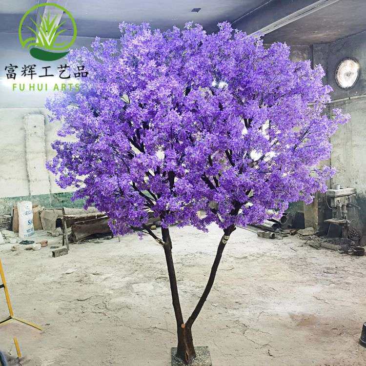 仿真蓝花楹紫藤紫丁香桃花树布景桃花海棠花道具装饰摆件厂家