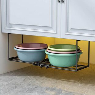 可伸缩脸盆收纳架盆子浴室柜下盆架卫生间洗漱台壁挂洗手间置物架