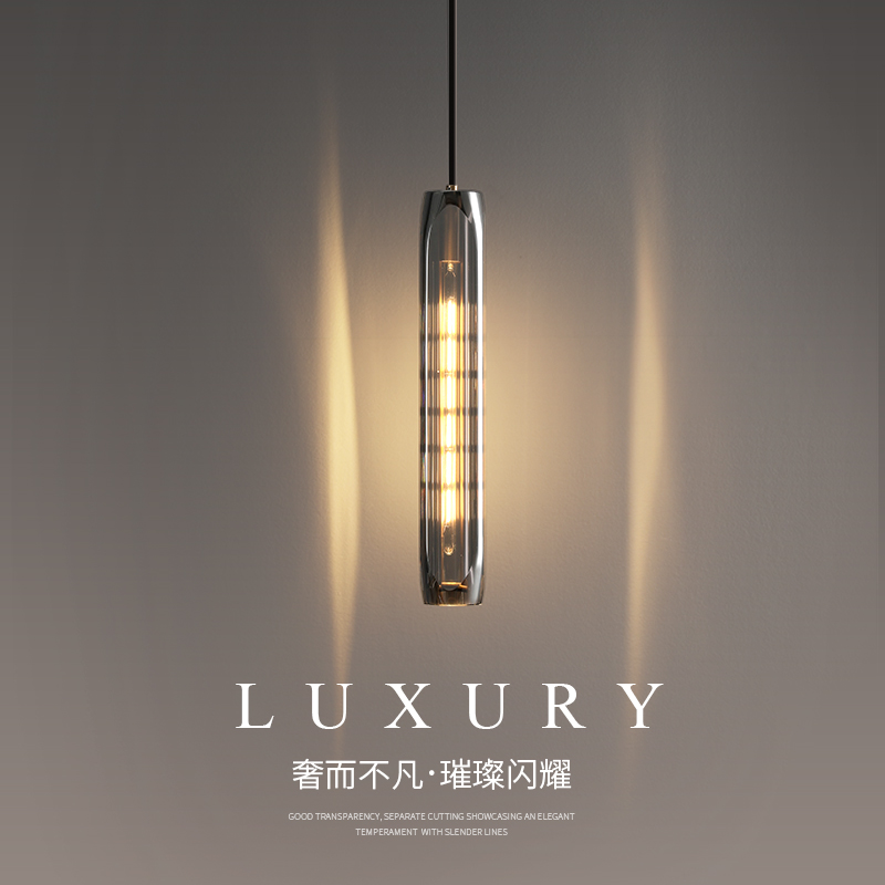 床头吊灯后现代简约轻奢水晶小吊灯北欧卧室床头餐厅吧Y台网红吊