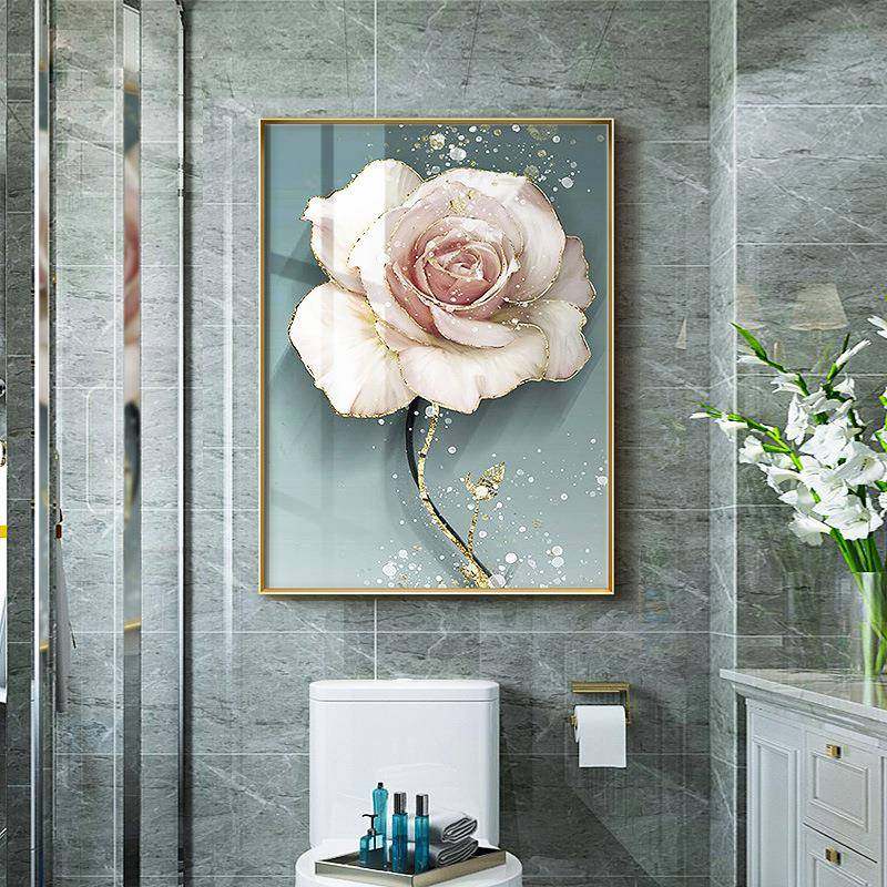 现代简约卫生间防水装饰画浴室厕所轻奢花卉创意壁画洗手间酒店画