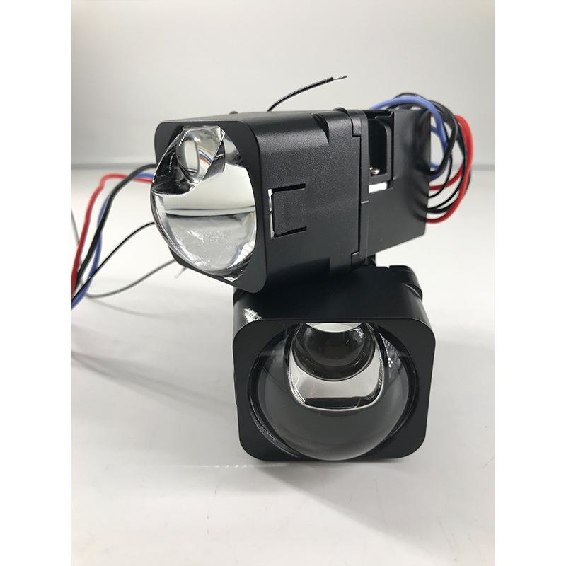 新款1.5寸单直射矩阵模组透镜大功率LED大灯白黄远近超亮聚光