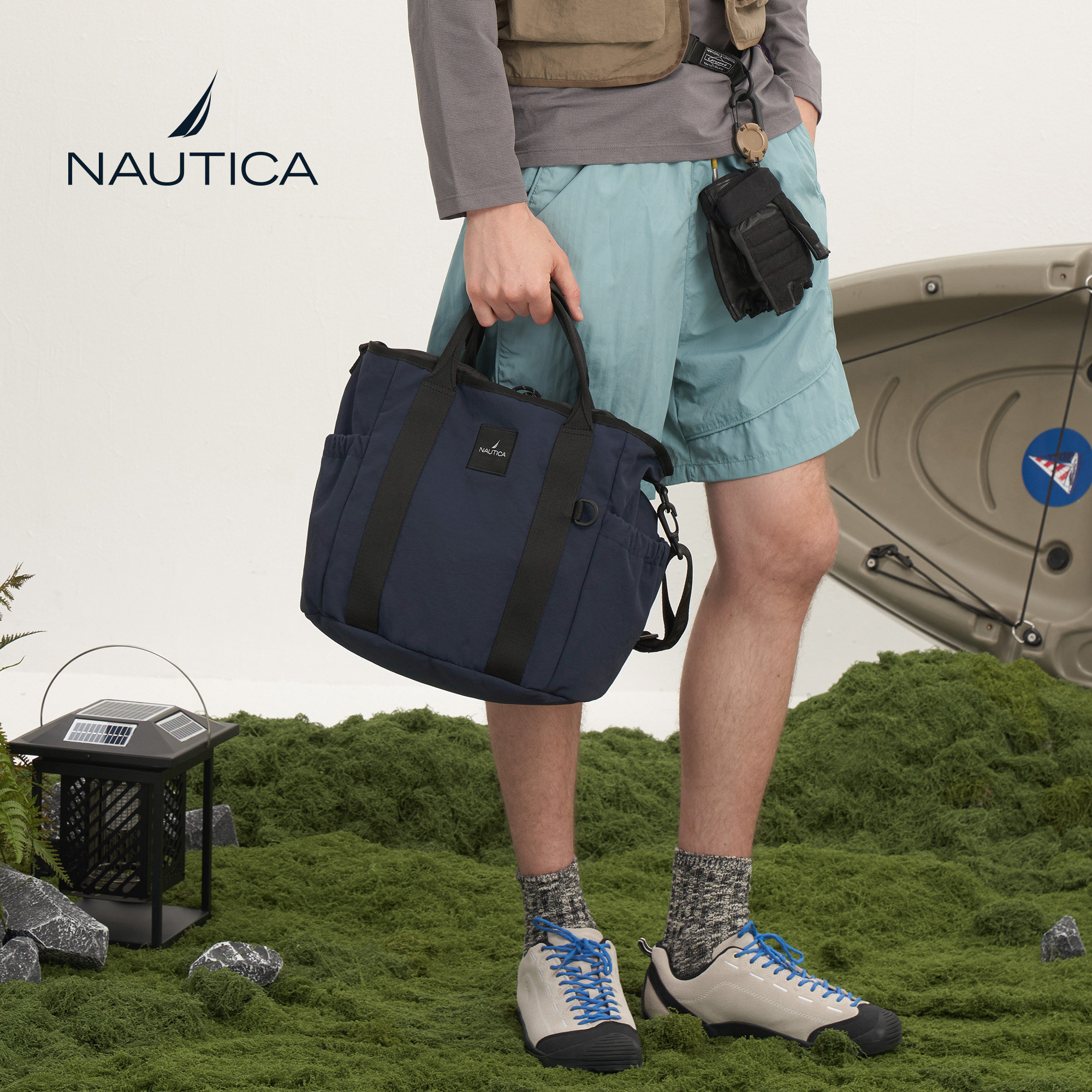 NAUTICA/诺帝卡斜挎男女包简约休闲大容量手提单肩旅行背包托特包
